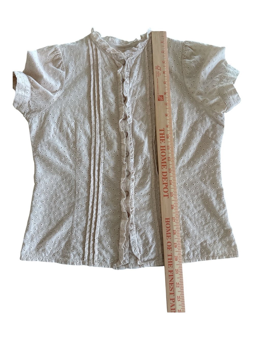 Miss Me Blush Eyelet Ruffle Button-Front Shirt - Picture 11 of 11